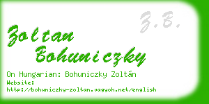 zoltan bohuniczky business card