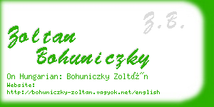 zoltan bohuniczky business card